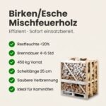 Halbe palette kammergetrocknetes gespalten Birken/Esche Brennholz mischfeuerholz 25cm – Image 5