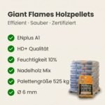 Halbe Palette Giant Flames Holzpellets 35 Säcke x 15 kg (525kg) – Image 6