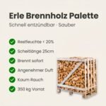 Halbe palette kammergetrocknetes gespalten Erle Brennholz 25cm – Image 4