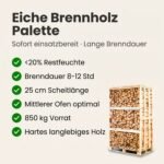 Palette kammergetrocknetes gespalten Eiche Brennholz 25cm – Image 3