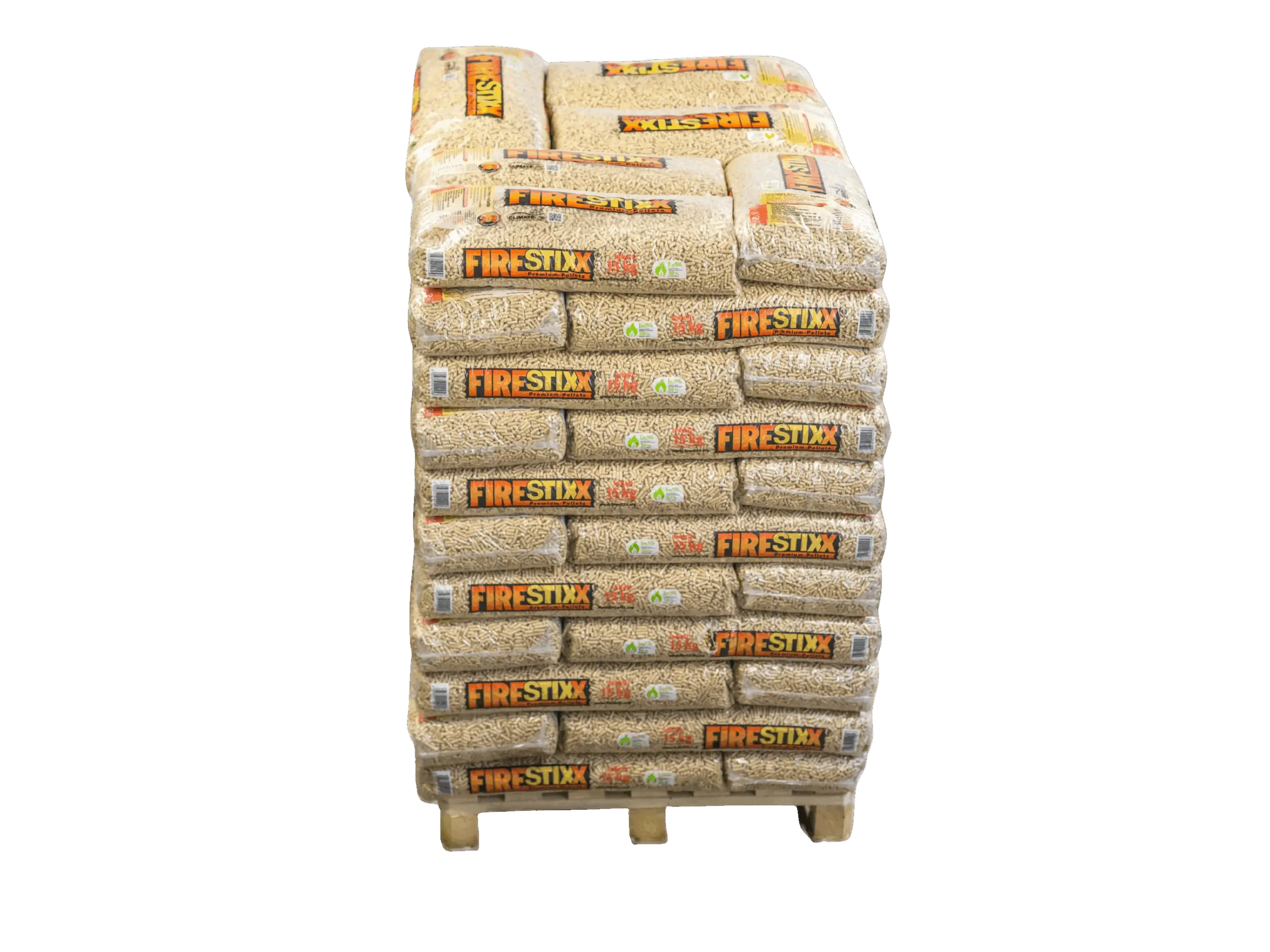 Firestixx-Premium-Pellets-DINplus-ENPlus-A1-Palette-66Sack-990kg_01-scaled-1 FireStixx Premium Holzpellets – Palette mit 66 Säcken à 15 kg – Image 1