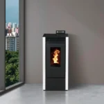 Pack Pelletkamin MARINA 14 kW Luftdicht + Ventilationskit – Weiß – Image 2