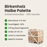 Halbe Palette kammergetrocknetes gespalten Birke Brennholz 25cm – Image 5