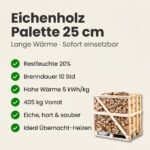 Halbe Palette kammergetrocknetes gespalten Eiche Brennholz 25cm – Image 5